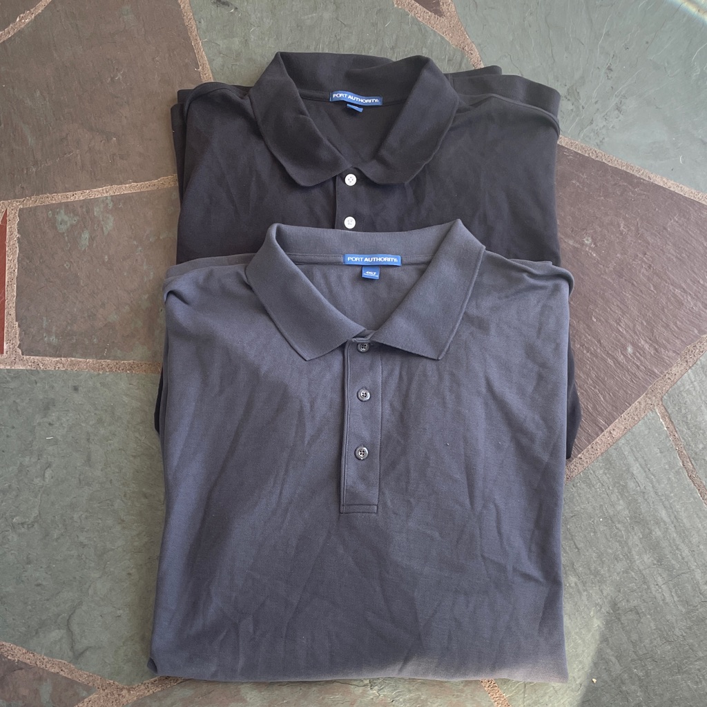 Nwot Port Authority Black And Gray Polo Shirts